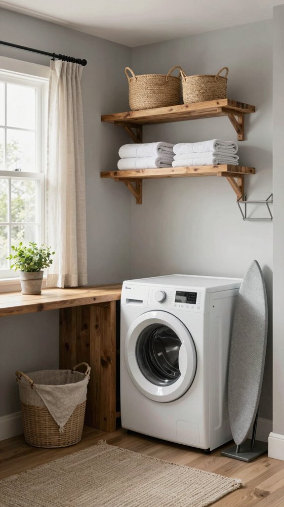 cozy organized laundry nook