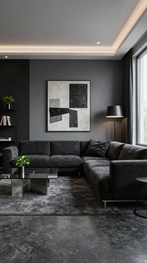 Black and Grey Interior Color Pairings That Feel Modern and Balanced 15 cozy textured monochrome retreat