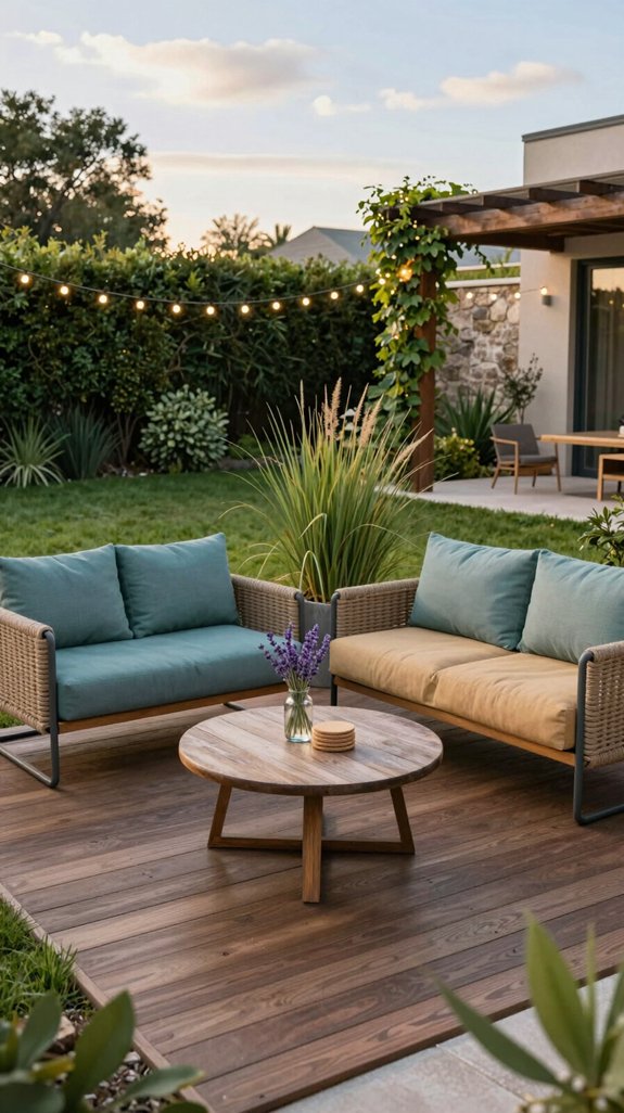 27 Backyard Ideas to Upgrade Your Outdoor Living Space 8 cozy weather resistant seating