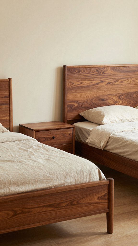 cream walls highlight mahogany