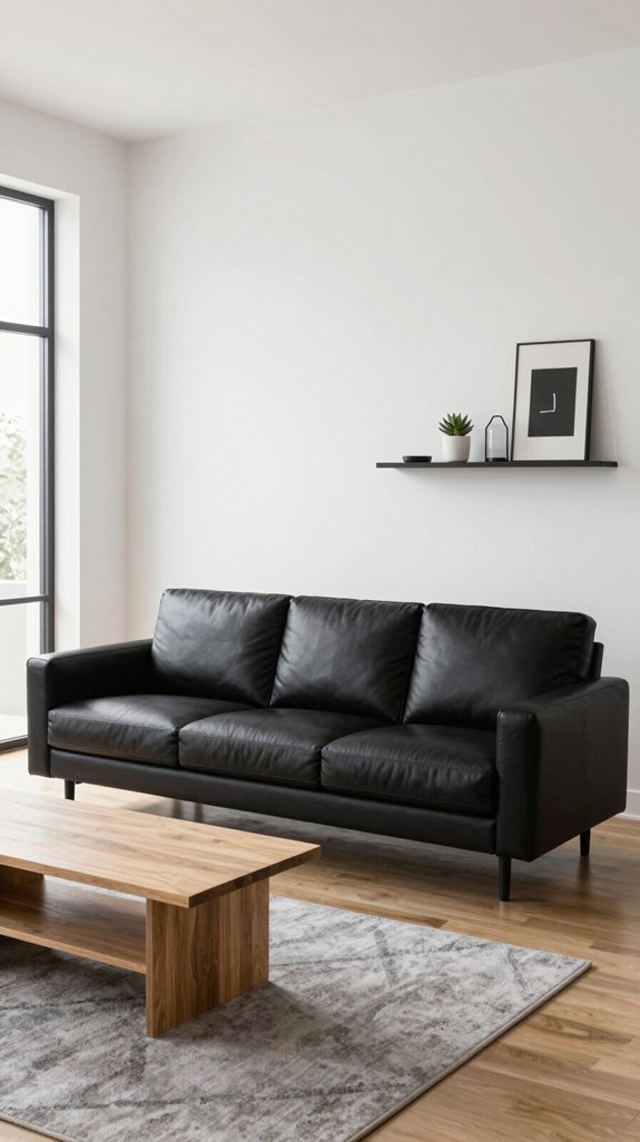 crisp white black sofa