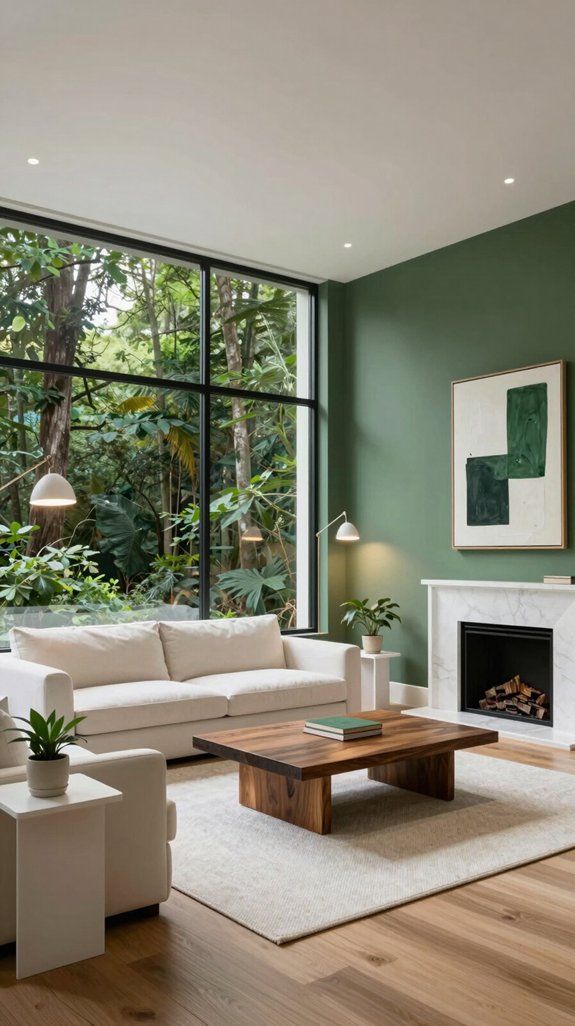 crisp white forest green contrast