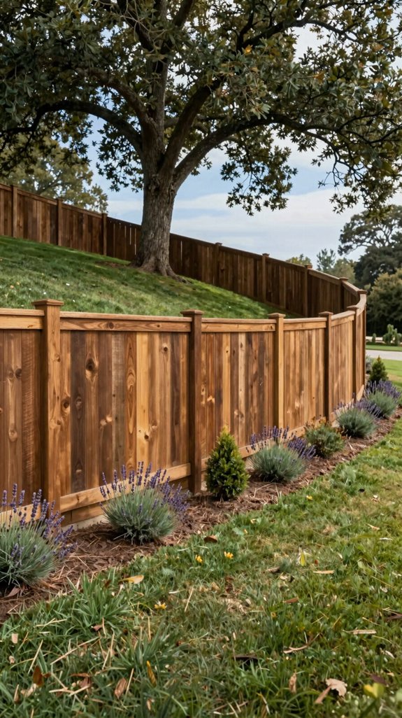 curved terrain following fence design