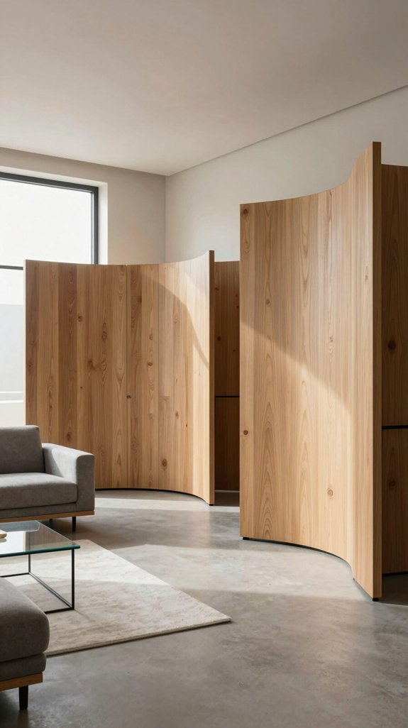 curved wooden screens elegance