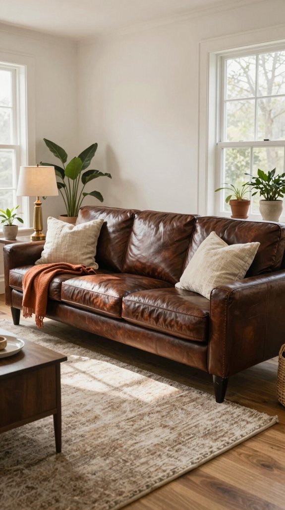 dark brown sofa styling