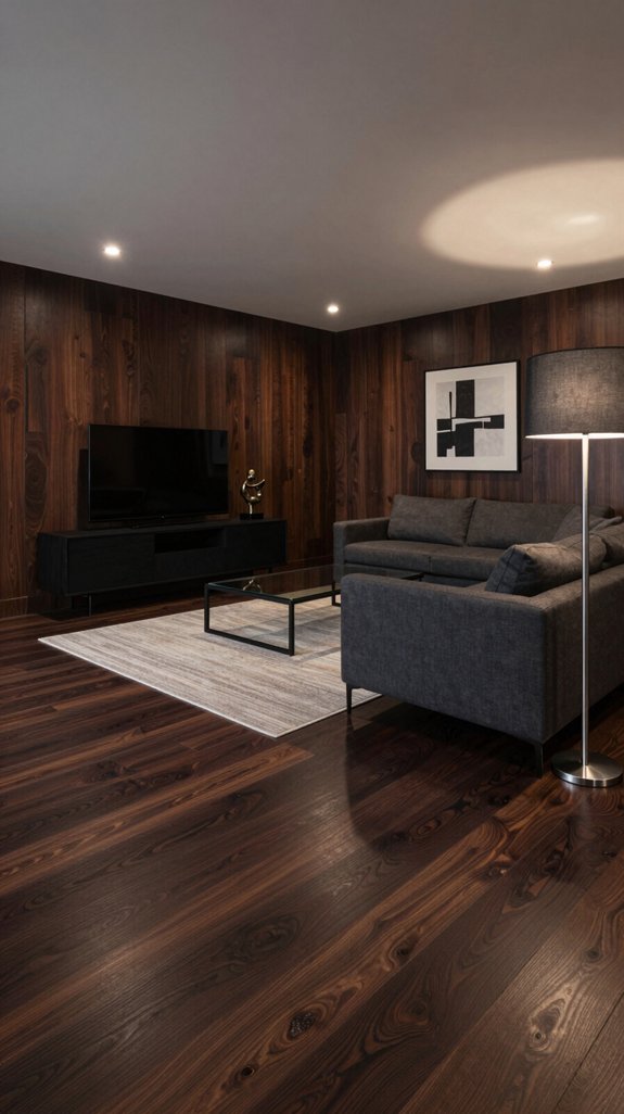 18 Masculine Interior Design Ideas for Living Rooms 5 dark wood flooring installation