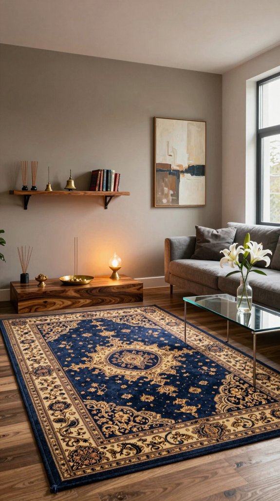 decorative rug defines space