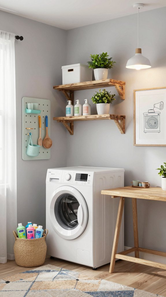 decorative touches enhance laundry