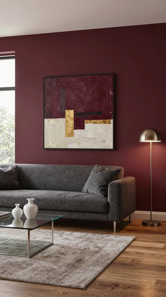Wine Color Pairings for Deep and Elegant Interior Design 7 deep matte ruby wall