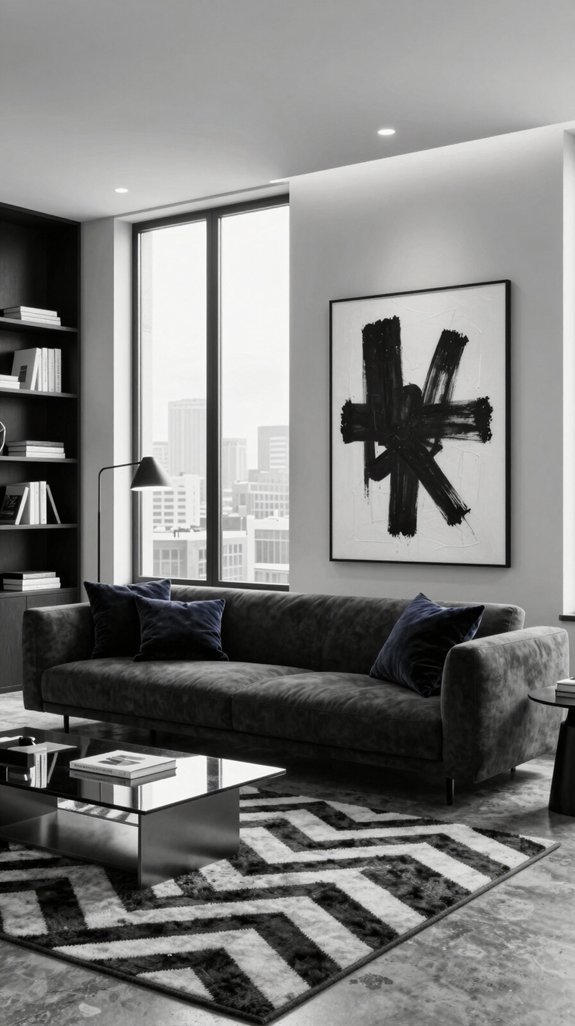 Black and White Interiors: Accent Colors That Complete the Look 5 deep navy accent elegance