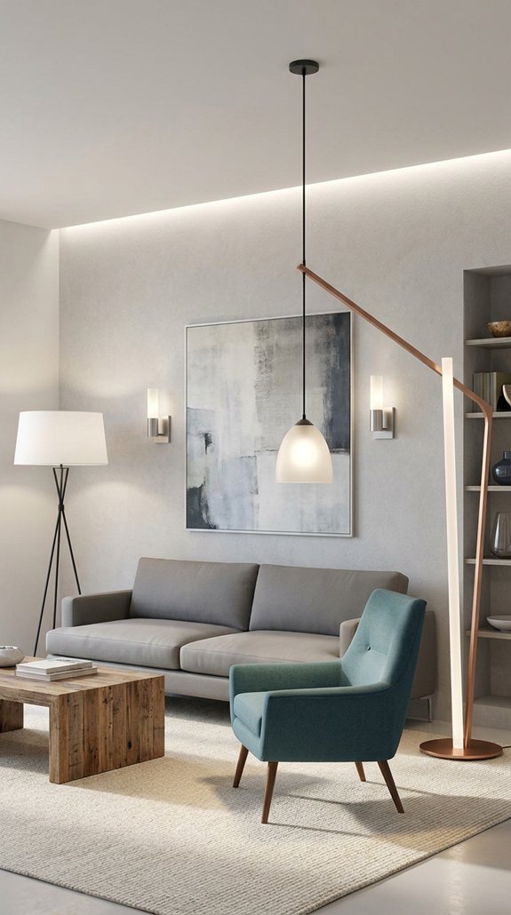 diverse living room lighting