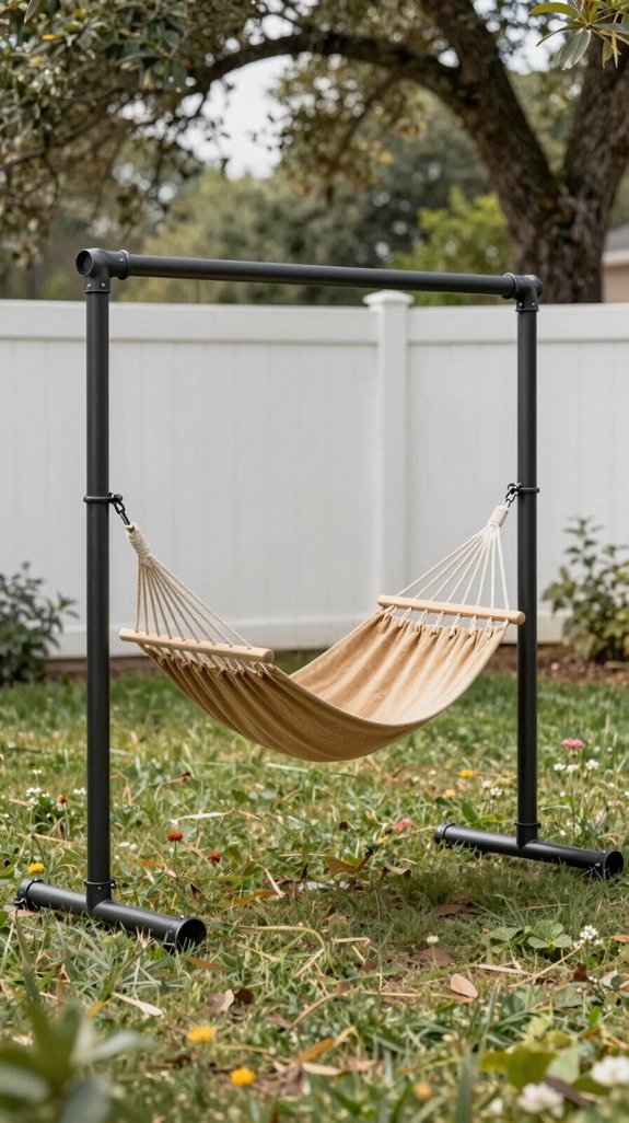 diy metal pipe hammock stand