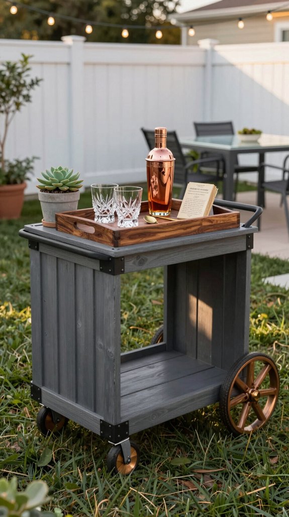 27 Backyard Ideas on a Budget That Look Surprisingly Expensive 20 diy wooden crate bar cart