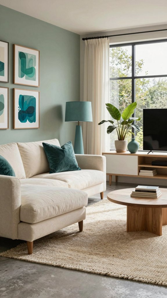 dominant teal with accents