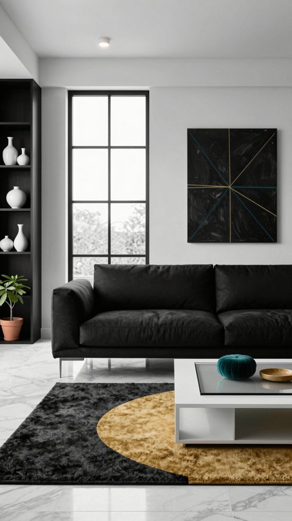 Black and White Interiors: Accent Colors That Complete the Look 14 dual accent color harmony