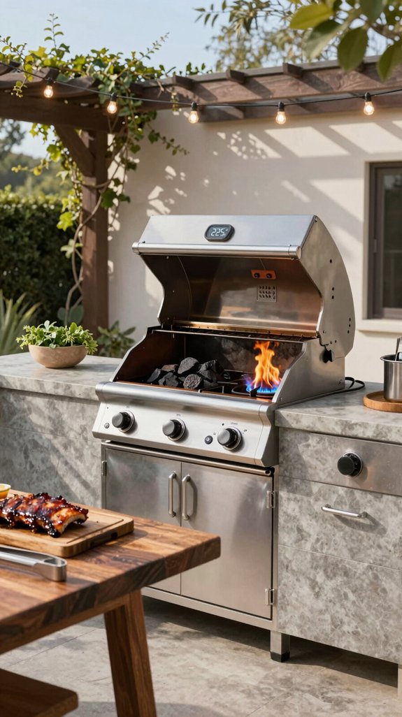 dual fuel grill smoker combo