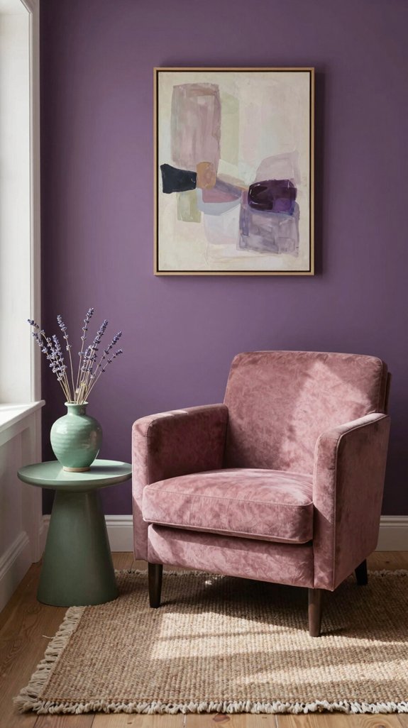 Purple Color Combinations That Work Beautifully in Interiors 4 dusty rose sage nook