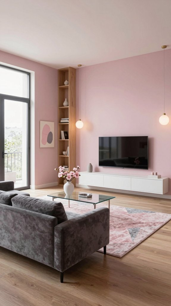 Pink and Grey Interior Color Pairings That Feel Modern and Soft 3 dusty rose with satin