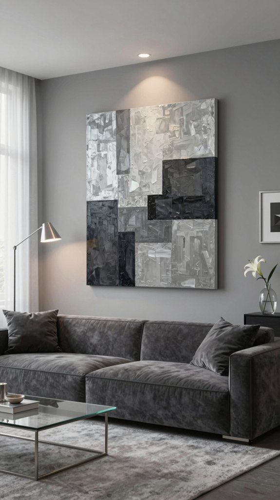 dynamic grey artwork contrast