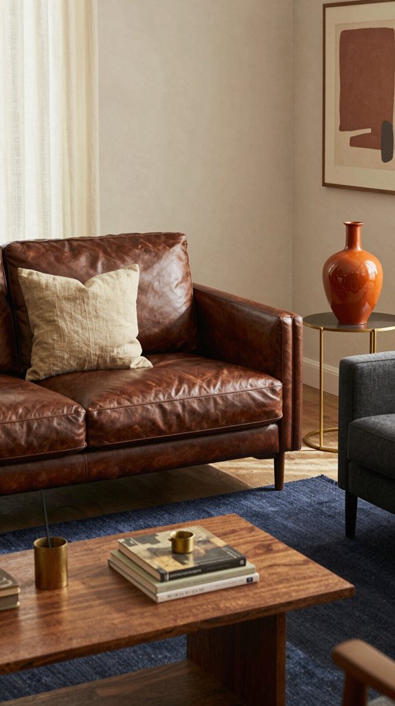 earthy tones accentuated sofa
