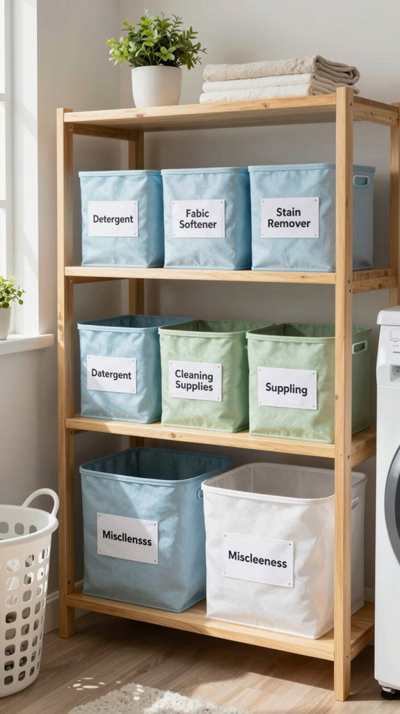 19 Laundry Room Shelf Ideas for Extra Storage 17 efficient labeled laundry organization