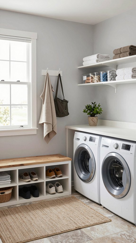 efficient mudroom laundry organization