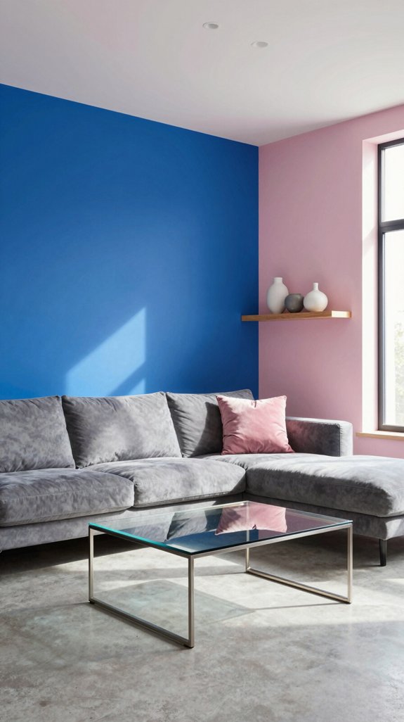 electric blue pastel pink