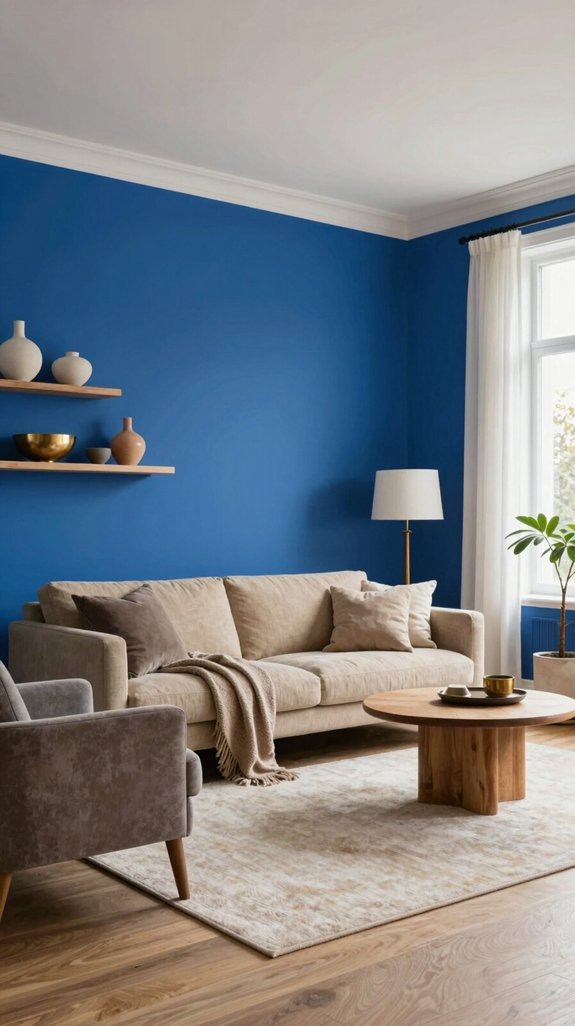 electric blue warm neutrals
