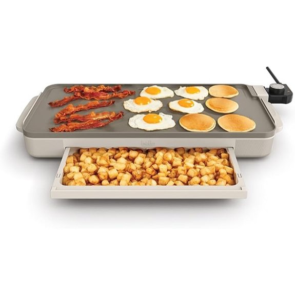 electric griddle with tray