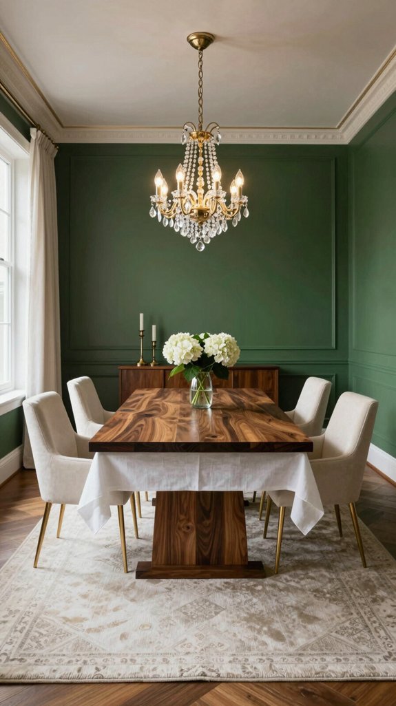 elegant hunter green dining