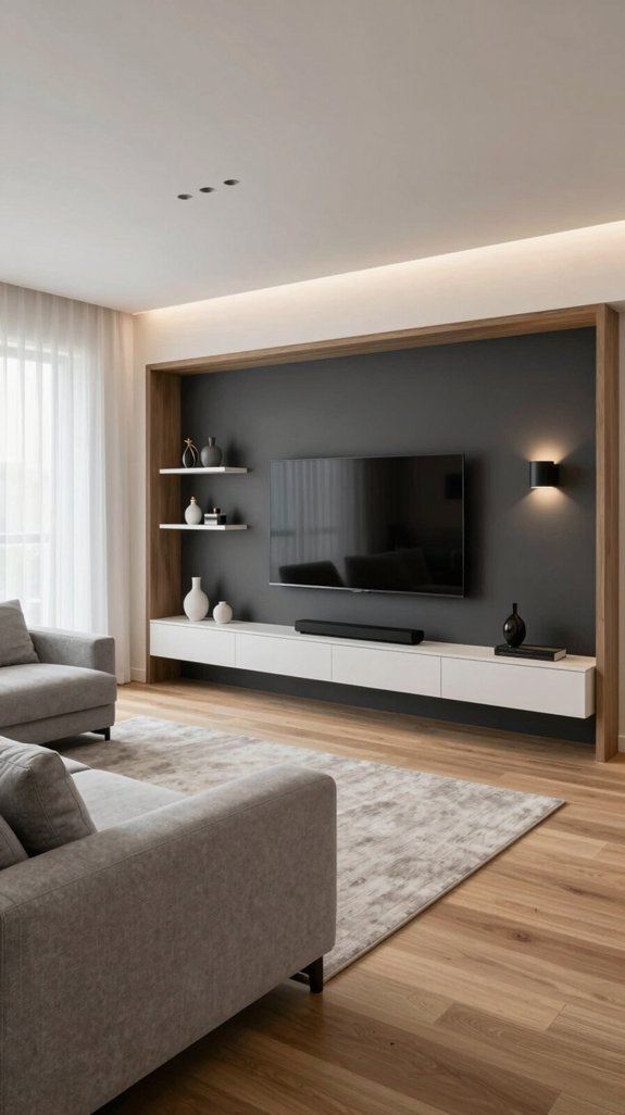 elegant l shaped media nook