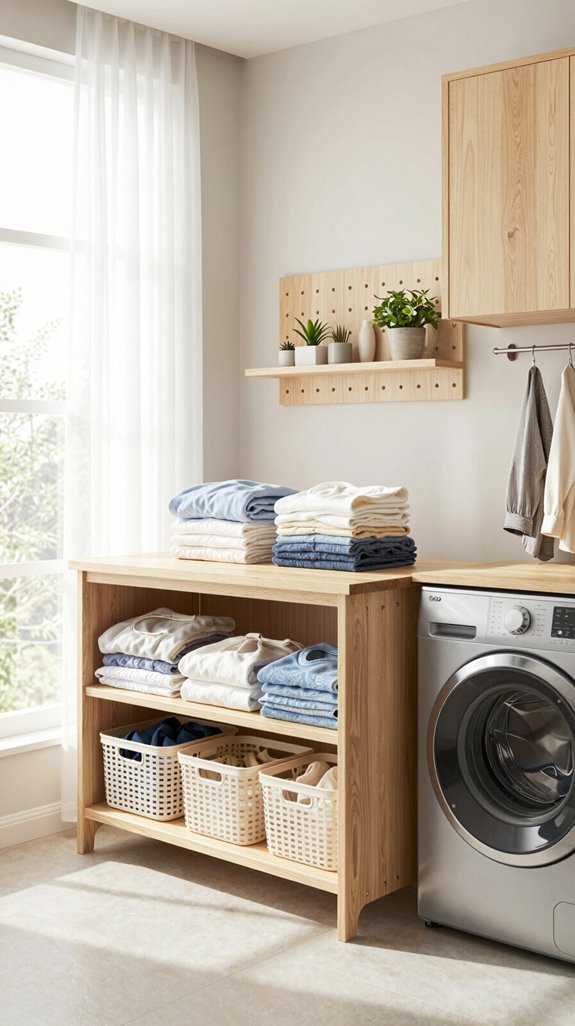 elegant laundry folding station