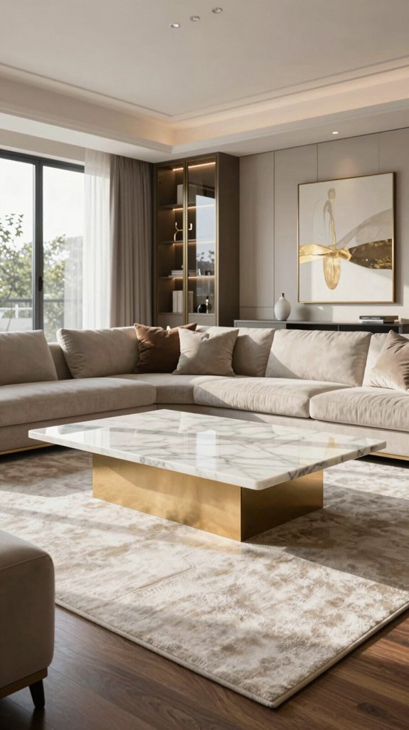 elegant marble coffee table