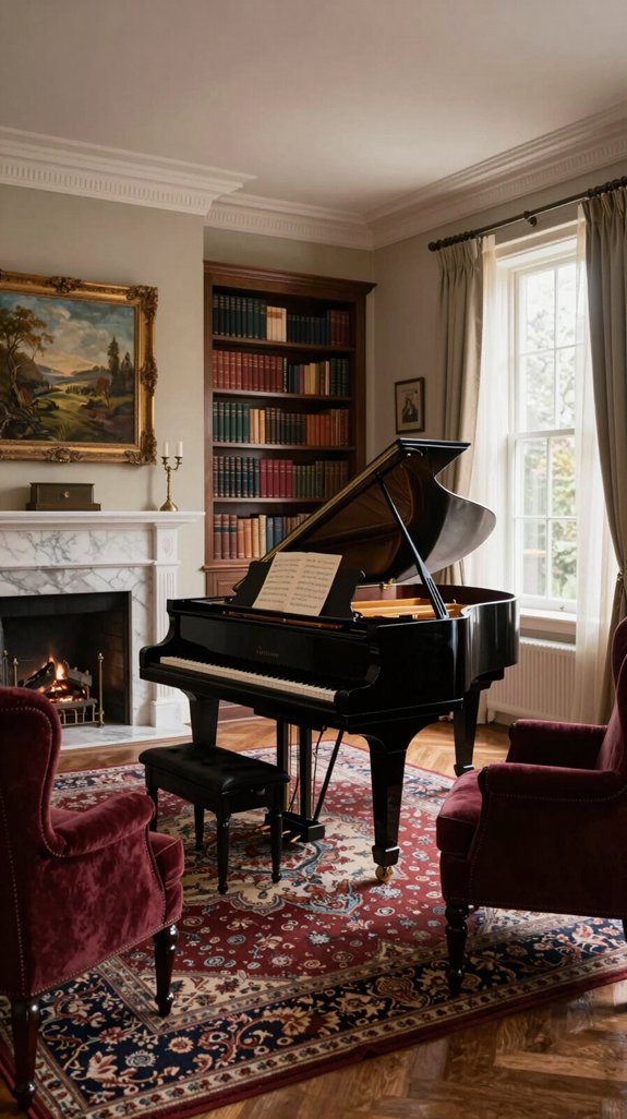elegant piano living space