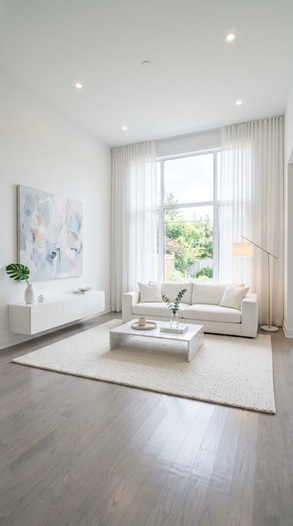 elegant white living spaces