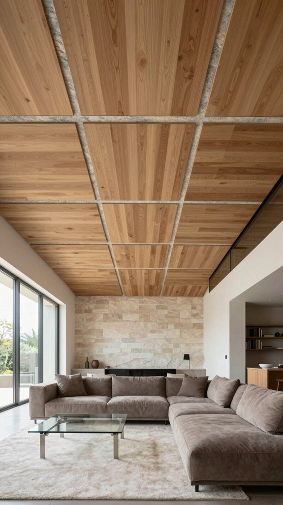 elegant wood panel ceiling design