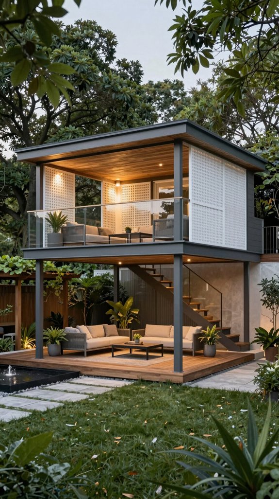 21 Backyard Pavilion Ideas for Stylish Outdoor Living 13 elevated multi level pavilion