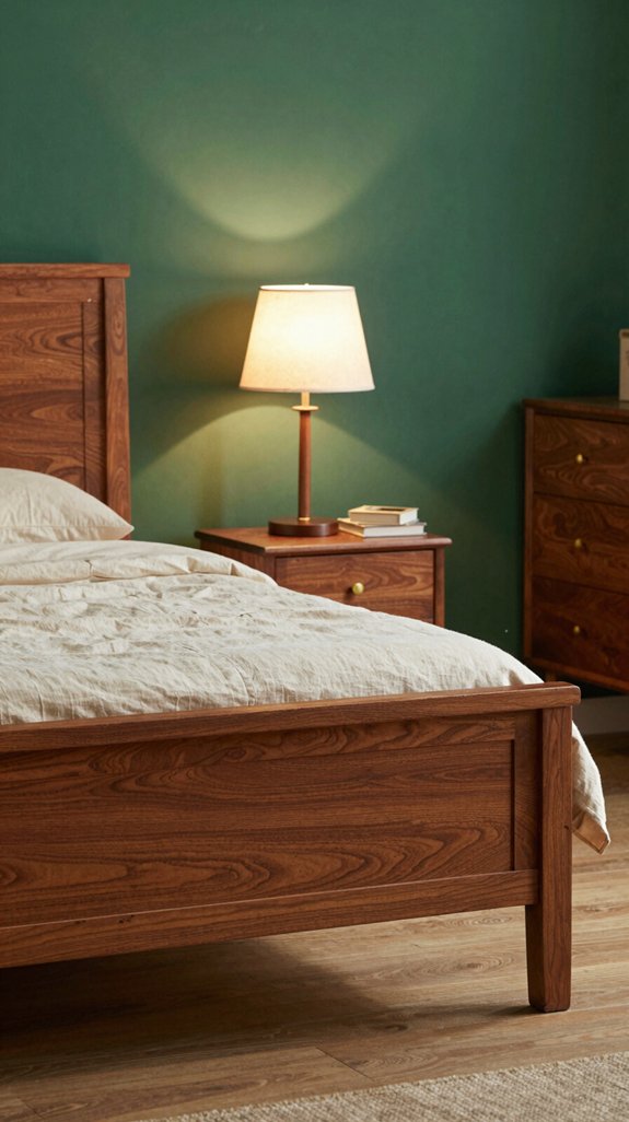 emerald accent complements mahogany