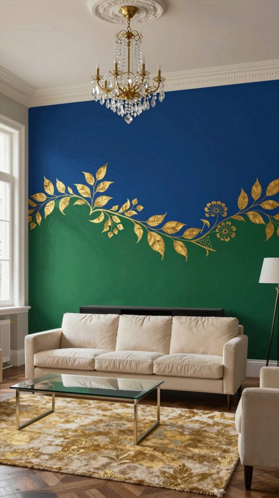 emerald green royal contrast