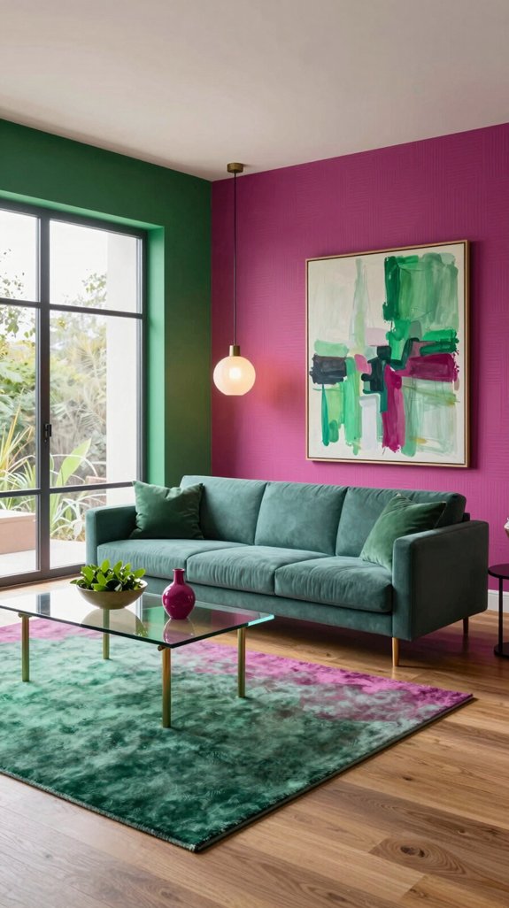 Magenta Color Pairings That Bring Energy to Interior Spaces 8 emerald magenta vibrant harmony