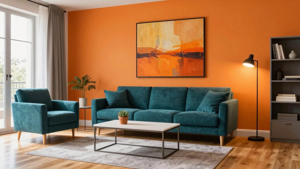 energetic cozy orange interiors