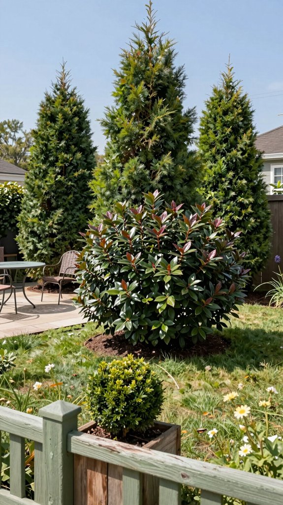27 Backyard Ideas on a Budget That Look Surprisingly Expensive 13 evergreen shrubs low maintenance elegance