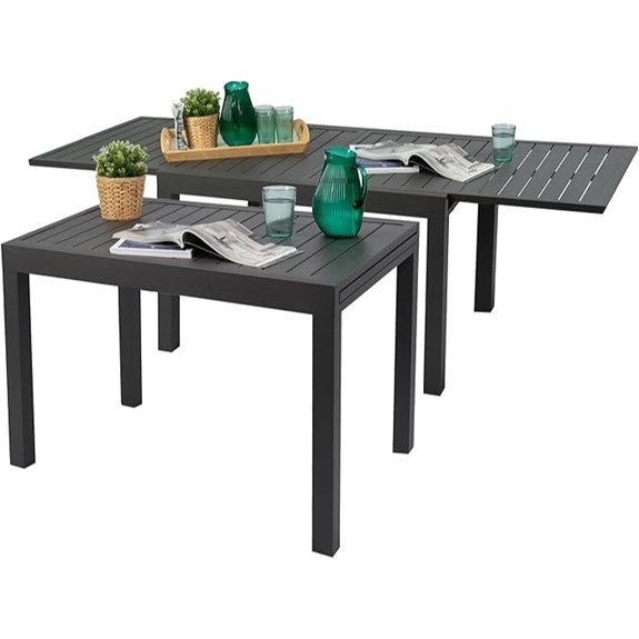 10 Best Outdoor Dining Tables That Turn Every Meal Into a Backyard Celebration 5 expandable dark grey patio table