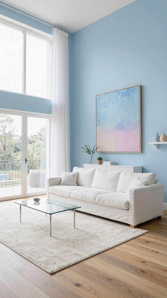 Sky Blue Interior Color Combinations for Light and Airy Rooms 2 expansive calming sky blue ambience