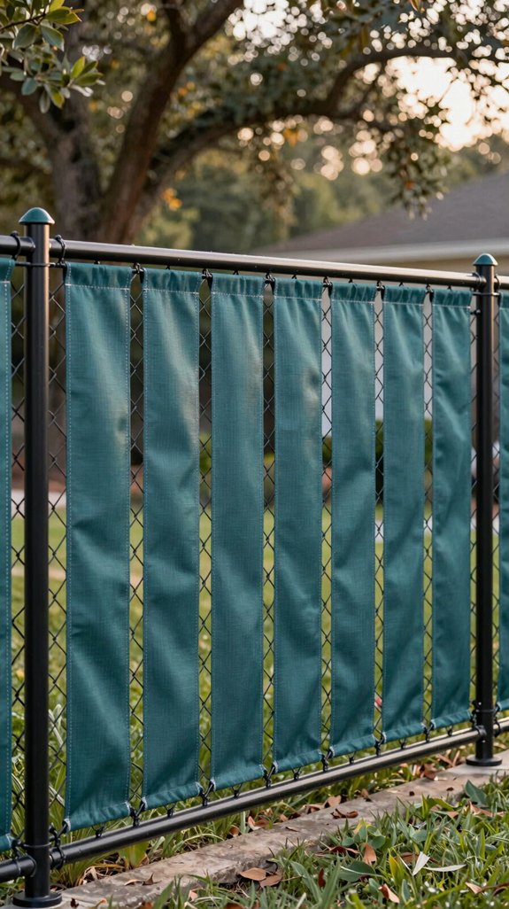 fabric lined chain link fence