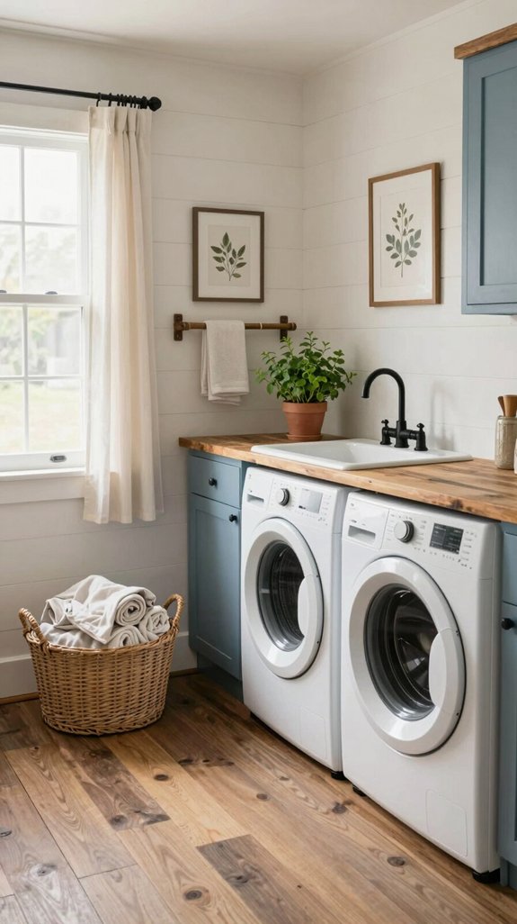 farmhouse charm in laundry
