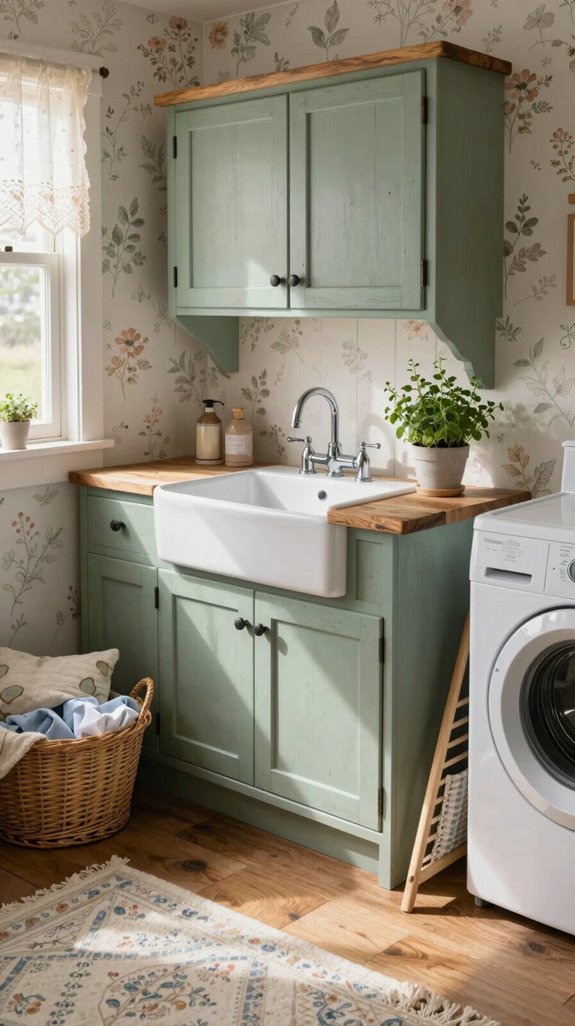 farmhouse sink enhances laundry functionality