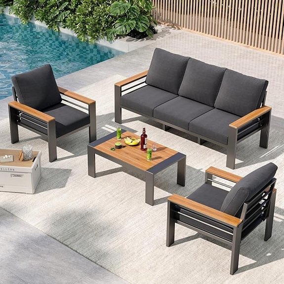 five seat patio set with table