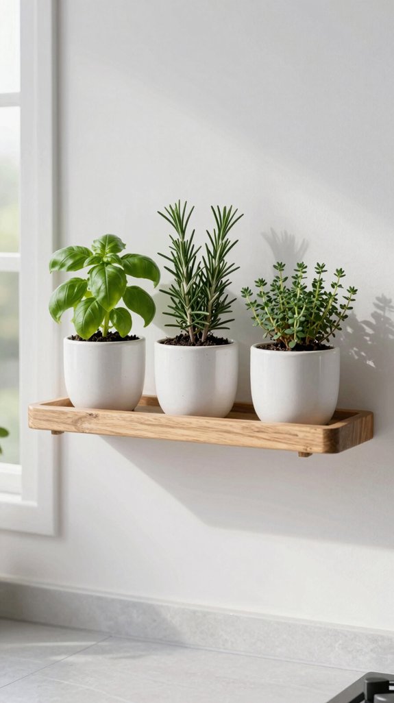 floating shelf herb garden