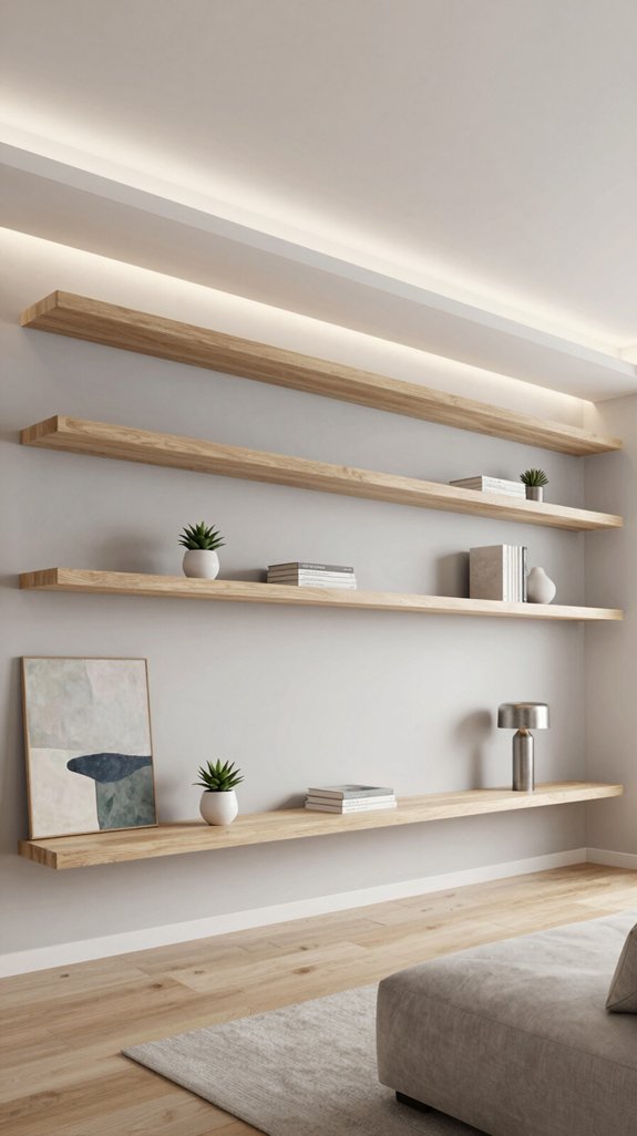 floating shelves aesthetic integration